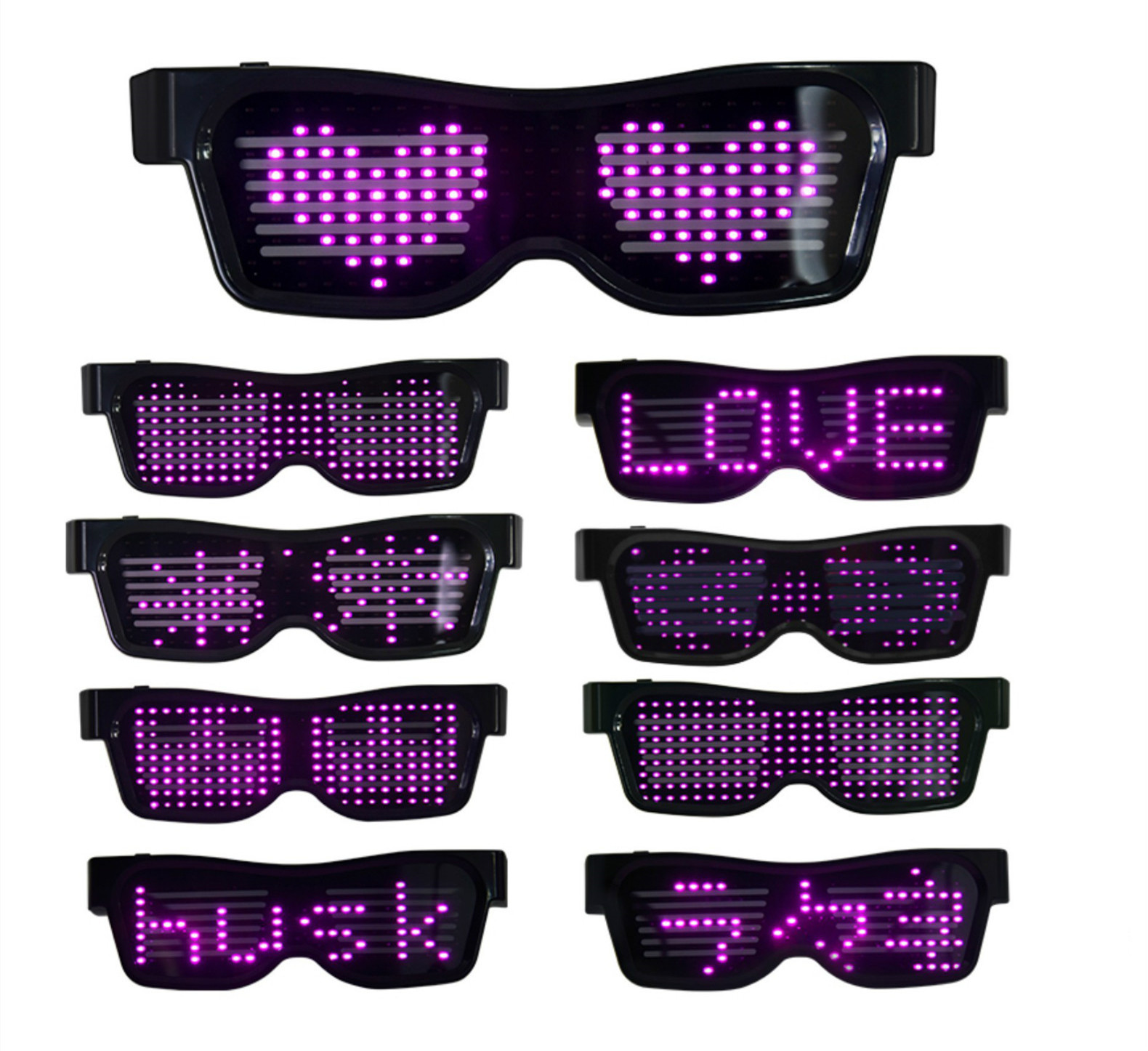Bluetooth wireless sending LED luminous glasses louver luminous glasses LED party glasses flashing children&#039;s glasses