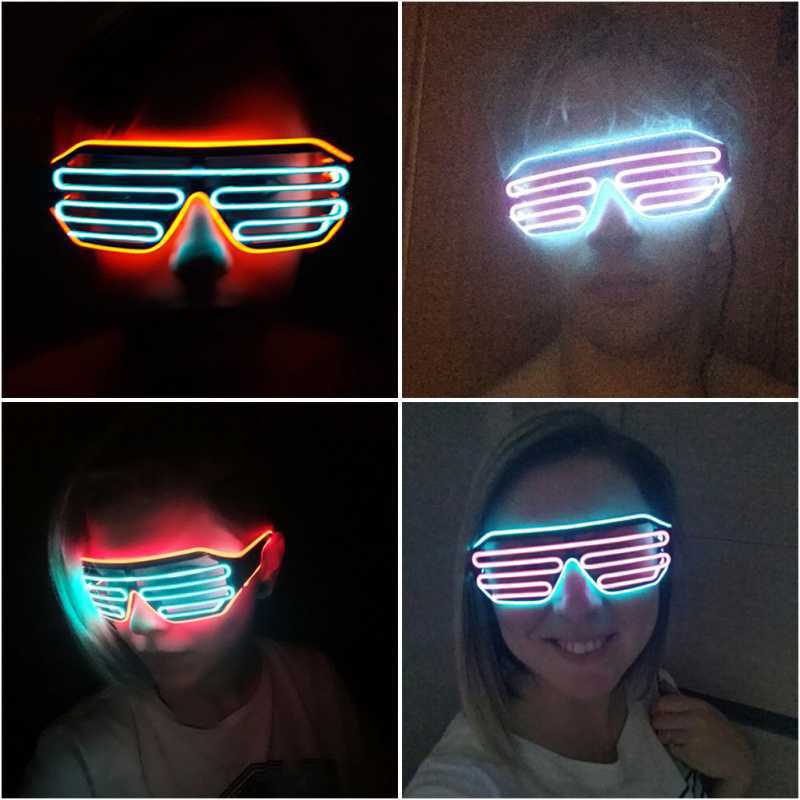 Flashing Glasses Led Goggles Bar Flash Cold Light Electric Sound Shutter LED Flash Disco Jumping Led Goggles
