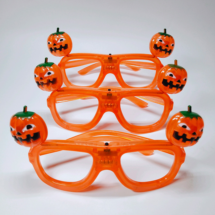 Halloween Skull Luminous Glasses Ball Party Pumpkin LED Flash Glasses Can Be Customized Flashing Glasses