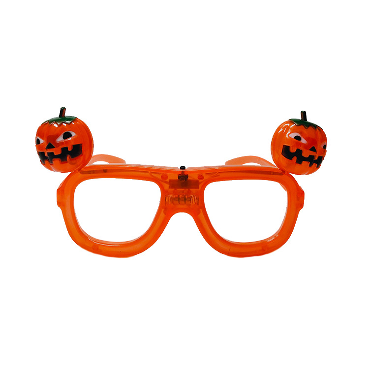 Halloween Skull Luminous Glasses Ball Party Pumpkin LED Flash Glasses Can Be Customized Flashing Glasses