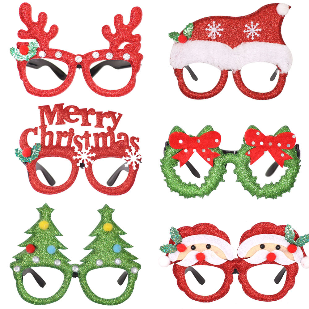 New Christmas Decorations Adult and Children Toy Santa Snowman Antlers Glasses Christmas Decorative Glasses