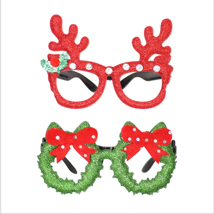 Christmas Decorations Adult and Children Toy Santa Snowman Antlers Glasses Christmas Decorative Glasses Toy Glasses