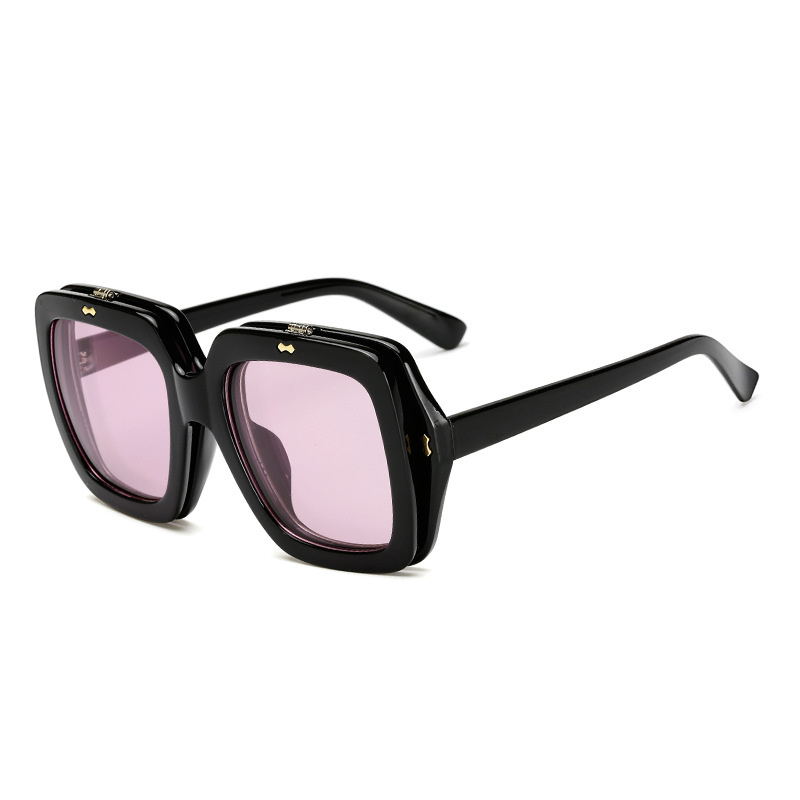 Flip Glasses and American Fashion  Trend Sunglasses Plain Glasses Dual-Purpose Glasses Wholesale