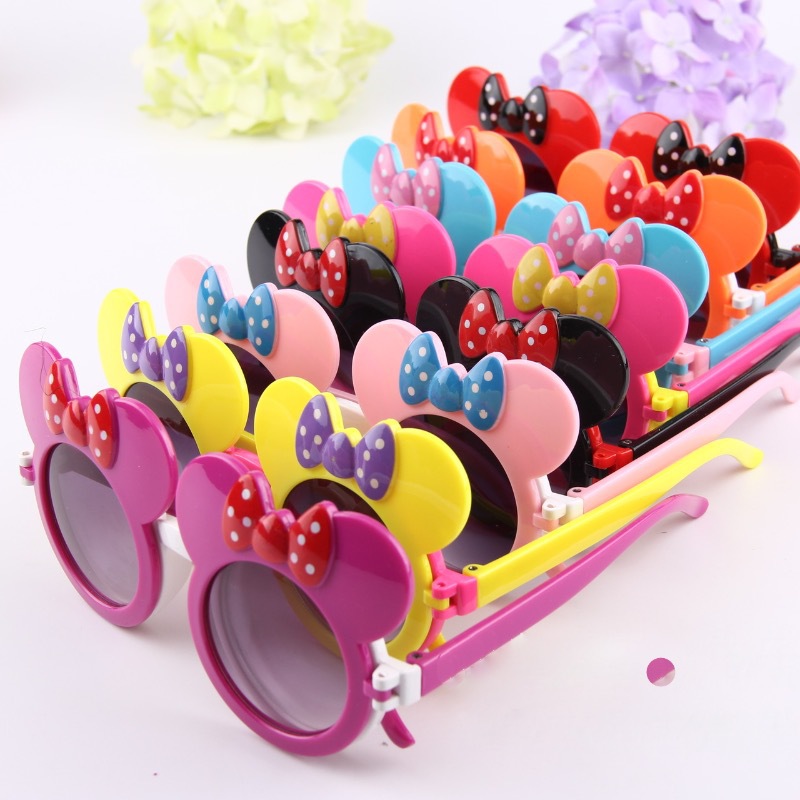 Flip Glasses New Mickey Children&#039;s Glasses Bow Sunglasses Baby Flip Sunshade Sunglasses Plain Glasses 076