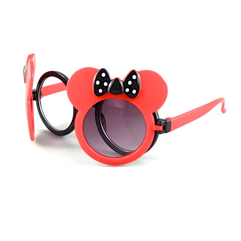 Flip Glasses New Mickey Children&#039;s Glasses Bow Sunglasses Baby Flip Sunshade Sunglasses Plain Glasses 076