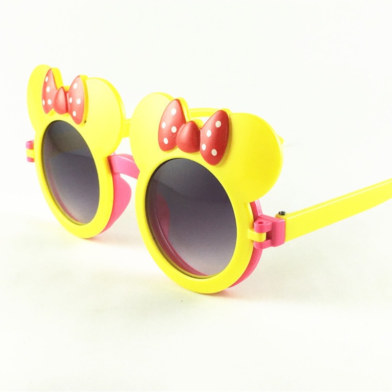 Flip Glasses New Mickey Children&#039;s Glasses Bow Sunglasses Baby Flip Sunshade Sunglasses Plain Glasses 076