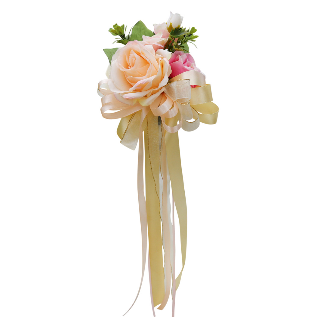 Decoration Wedding Car Decoration Decoration Rearview Mirror Door Handle Simulation Silk Flower Korean Wedding Photo