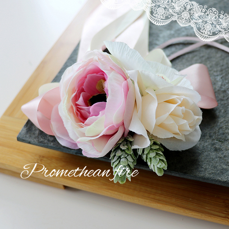 Decoration Wedding Car Decoration Decoration Rearview Mirror Door Handle Simulation Silk Flower Korean Wedding Photo