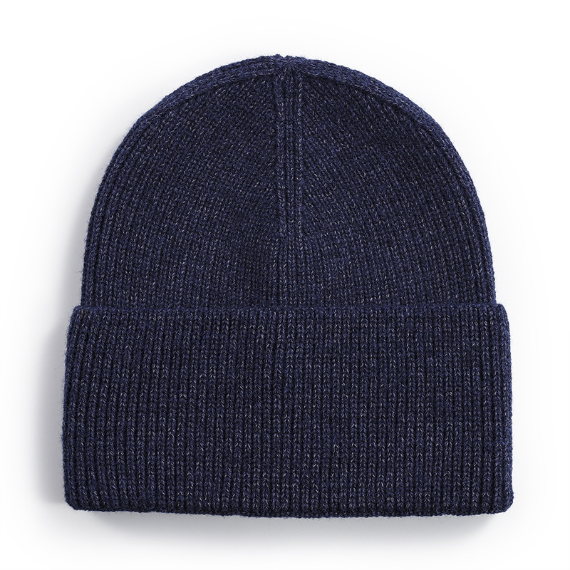 Autumn and Winter New Woolen Cap Women&#039;s Europe and America Cross Border Men&#039;s Flanging Hat Winter Warm Warm Warm Knitted Hat Custom