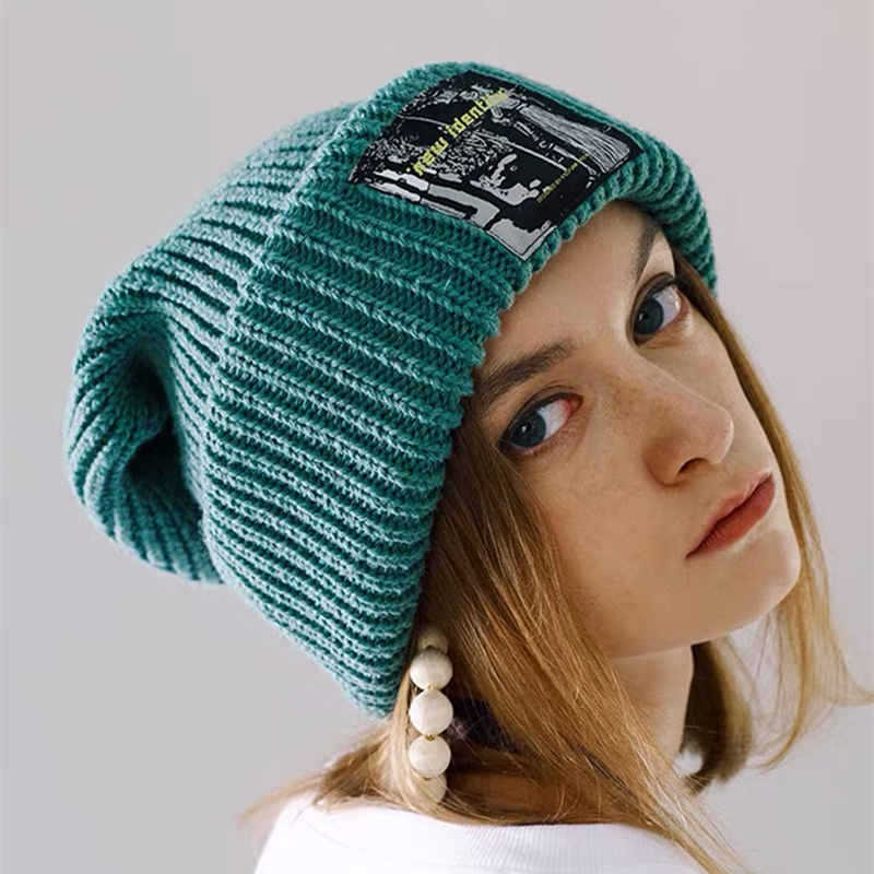 Autumn and Winter Female Korean Ins Versatile Pile Heap Cap Thickened Warm Knitted Hat Japanese Leisure Fashion Woolen Hat
