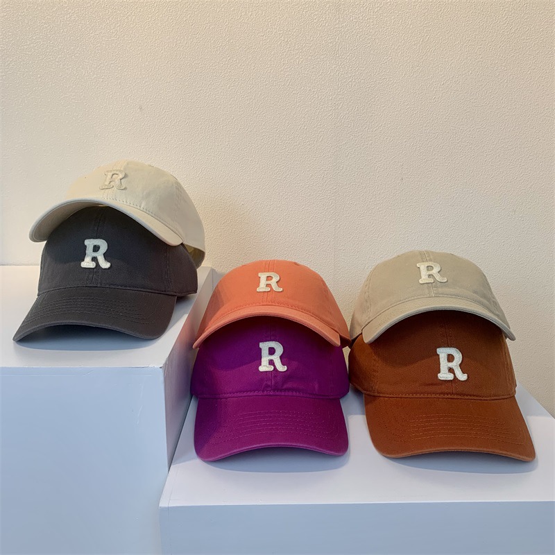 Korean Style R Letter Patch Baseball Cap Casual Simple All-Match Leisure cap