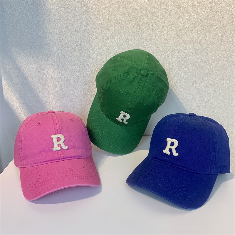 Korean Style R Letter Patch Baseball Cap Casual Simple All-Match Leisure cap