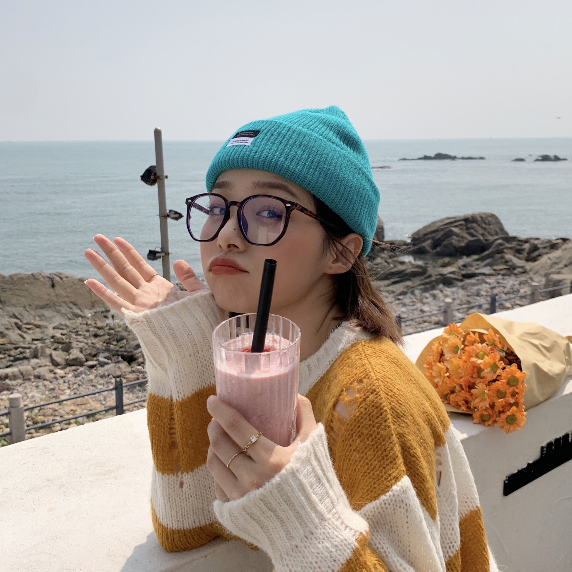 Korean Simple Big Head Woolen Cap Women&#039;s Autumn and Winter Labeling Hat Female Korean Fashion Ins Leisure cap