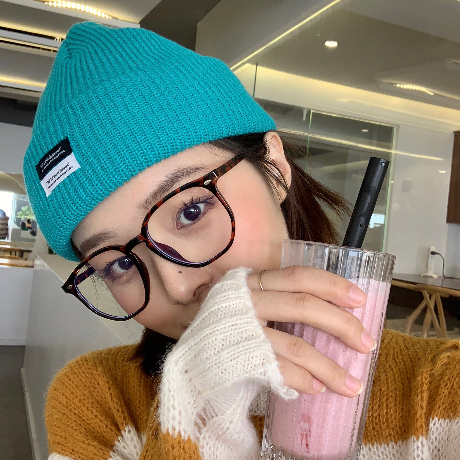 Korean Simple Big Head Woolen Cap Women&#039;s Autumn and Winter Labeling Hat Female Korean Fashion Ins Leisure cap