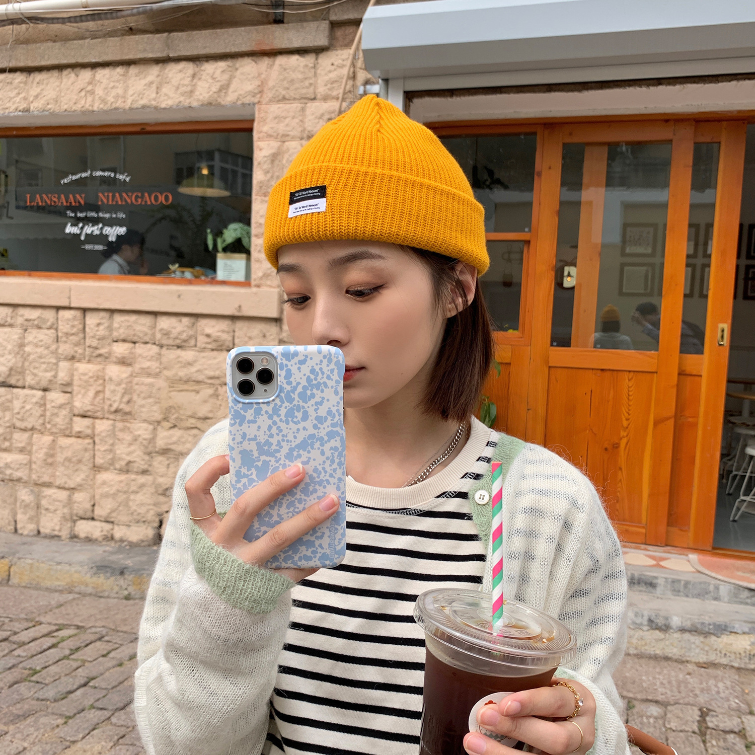 Korean Simple Big Head Woolen Cap Women&#039;s Autumn and Winter Labeling Hat Female Korean Fashion Ins Leisure cap