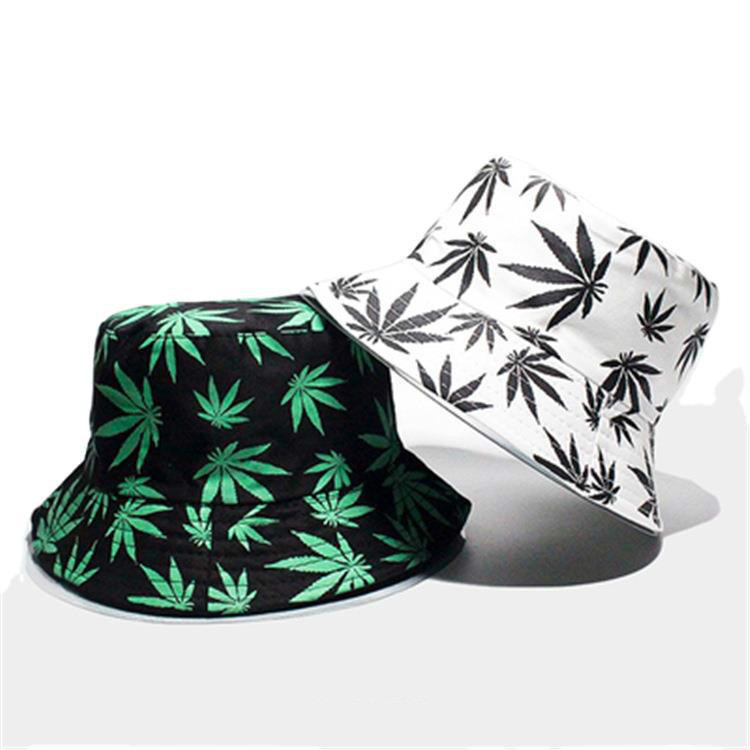 Maple Leaf Printed Fisherman Hat Men&#039;s Short Brim Leisure Artistic Bucket Hat Female Ins Harajuku Leisure cap