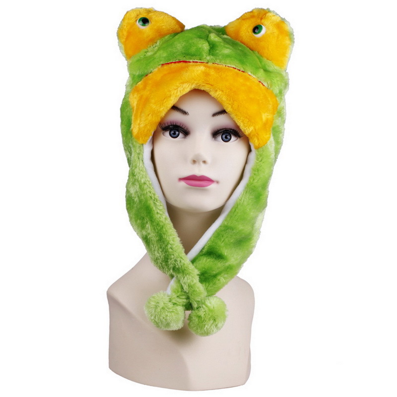 Plush Animal Hat Children Adult Cartoon Hat Kindergarten Parent-Child Props Sleeve Cow Tiger Sleeve Cap