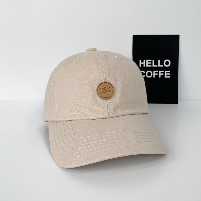Japanese Style Small Leather Tag Baseball Cap Simple Fashion Casual Men&#039;s and Women&#039;s Hats Korean Parent-child cap