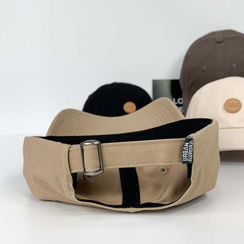 Japanese Style Small Leather Tag Baseball Cap Simple Fashion Casual Men&#039;s and Women&#039;s Hats Korean Parent-child cap