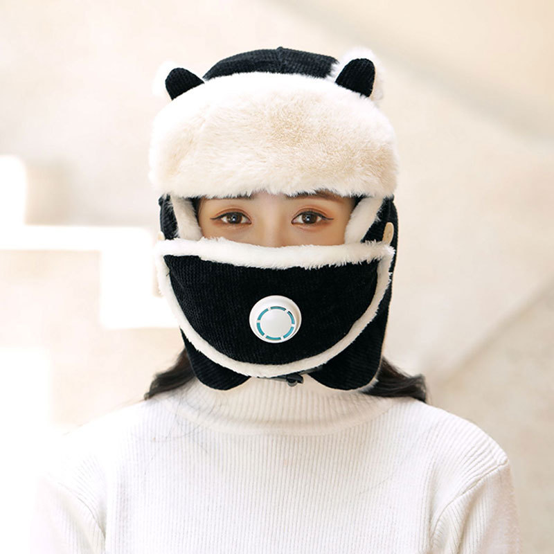 Parent-child cap Fleece-Lined Thick Warm Student Cycling Cute Windproof Earflaps Ushanka Parent-Child Dh8653