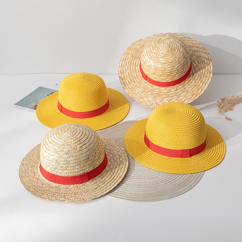  Luffy Straw Hat Cospaly Anime Dress up Straw Parent-Child Hat Sun Protection Hat Performance Cap Manufacturer Straw hat