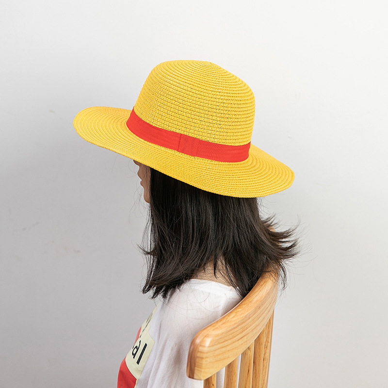  Luffy Straw Hat Cospaly Anime Dress up Straw Parent-Child Hat Sun Protection Hat Performance Cap Manufacturer Straw hat