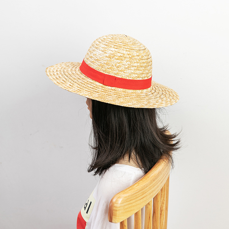  Luffy Straw Hat Cospaly Anime Dress up Straw Parent-Child Hat Sun Protection Hat Performance Cap Manufacturer Straw hat