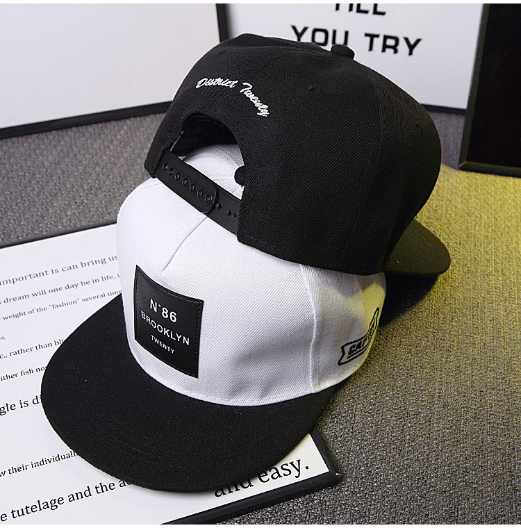 Style Celebrity Same Style N86 Flat Brim Street Dance HipHop Summer Men&#039;s Lady Couple Patch Sun Baseball Hat Fashion