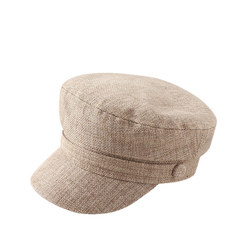 Korean Ins Beret Women&#039;s Summer Breathable Retro British Octagonal Navy Lady Hat