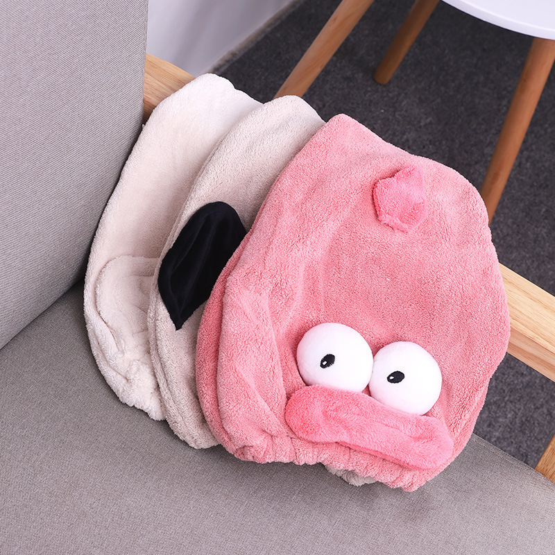 celebrity hot style super dry water absorbent lady cute Japanese cartoon soft dry hair hat supports a replacement hair