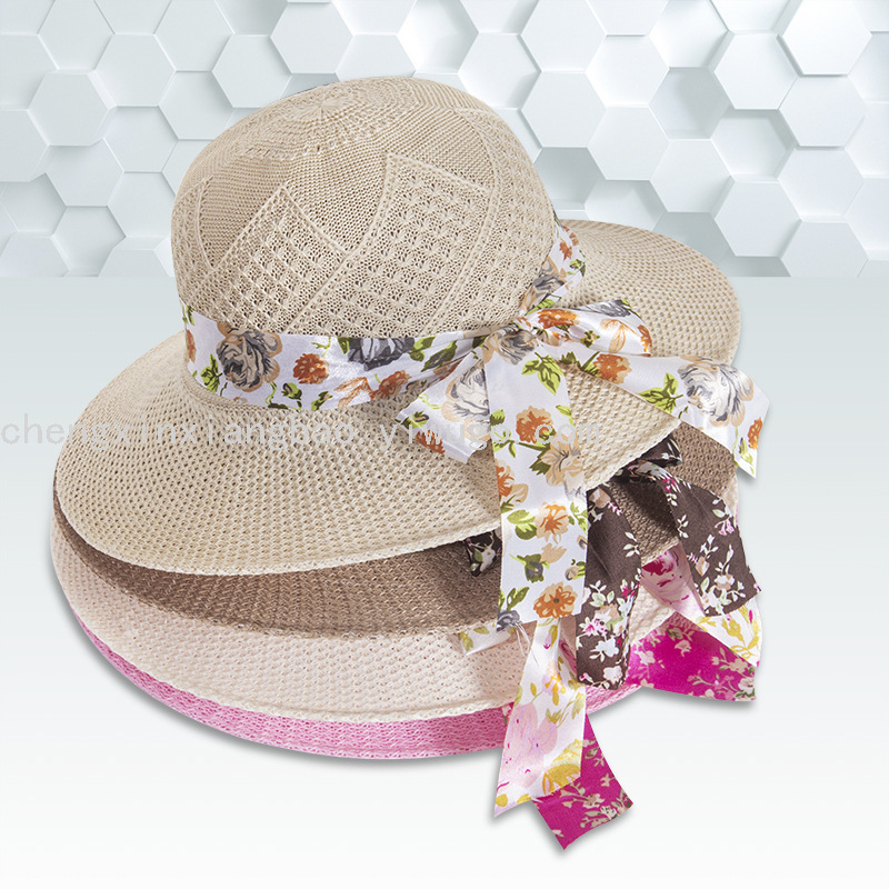 Imitation Raffia Hat Summer Lady Mom Sun Hat Sun Protection Sunshade Big Brim Bucket Hat
