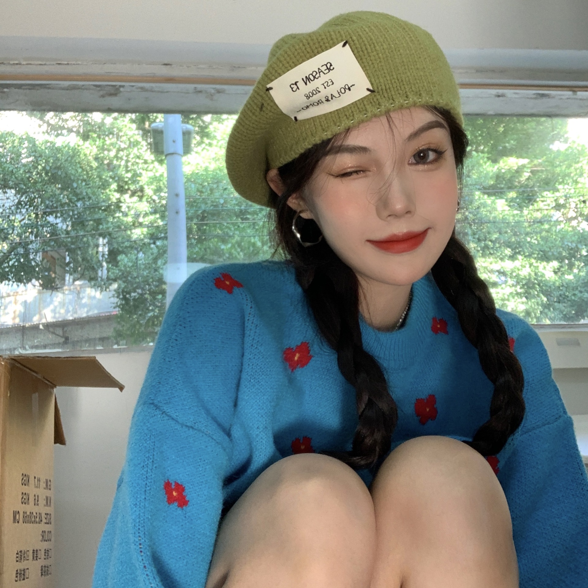 Lady Hat Cap Internet Celebrity Labeling Beret Female Autumn and Winter Wild Warm Painter Cap Trendy Spot