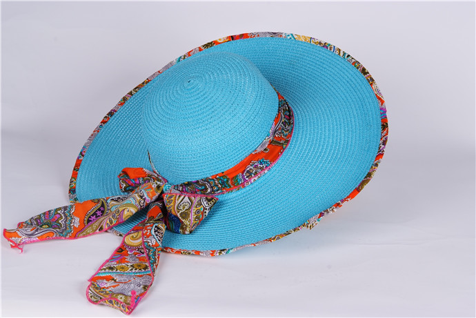 Ribbon visor Hat new 2014 bow national wind large-brimmed Sun hats Beach Hat straw hats