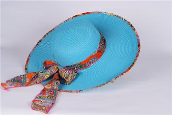 Ribbon visor Hat new 2014 bow national wind large-brimmed Sun hats Beach Hat straw hats