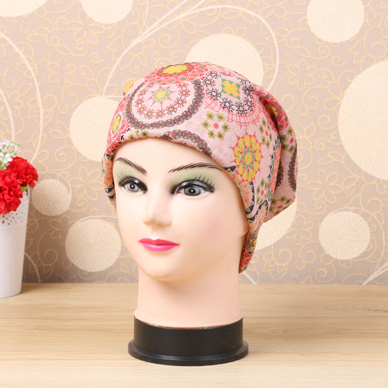 Korean version of the national style printed hat head with dovetail ring accessories
