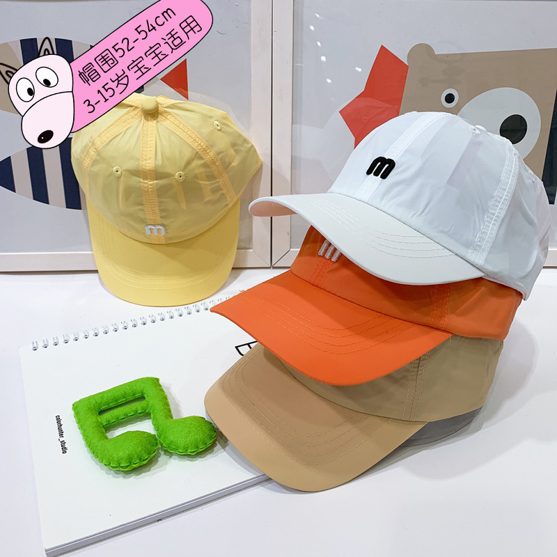 Children&#039;s Peaked Cap Spring and Autumn Thin New Solid Color Embroidery Fashion Men and Women Baby Cool Hat National hat