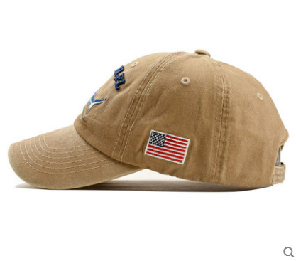 Cross-Border AliExpress EBay Abroad One Piece Dropshipping Popular Cartoon Washed Embroidered Shark National hat