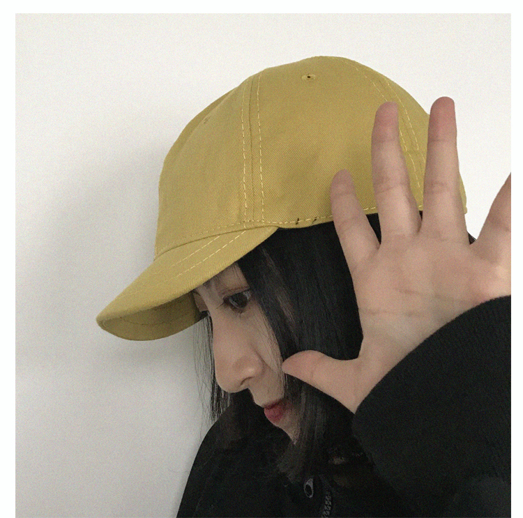Hat Solid Color Baseball Cap Female Short Brim Peaked Cap Tide Soft Top Cap Female Student