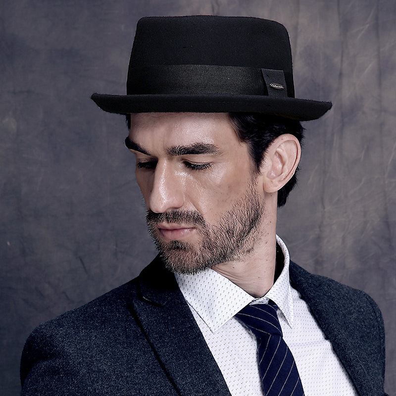 Rongmei Hat Industry Autumn and Winter British Retro Fedora Hat Men&#039;s Top Hat Warm Fashion Woolen Hat Customization