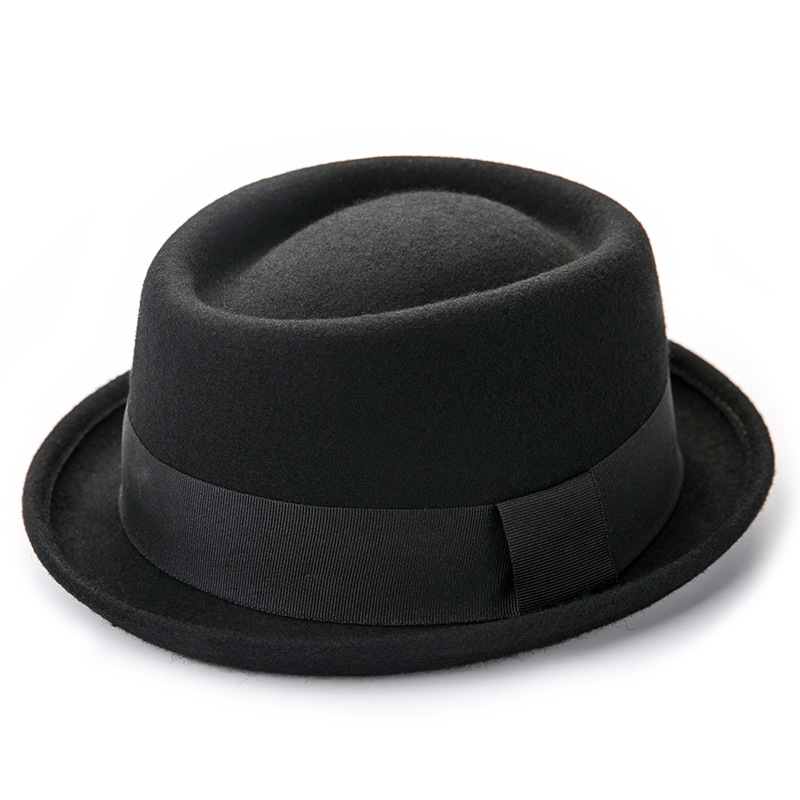 Rongmei Hat Industry Autumn and Winter British Retro Fedora Hat Men&#039;s Top Hat Warm Fashion Woolen Hat Customization