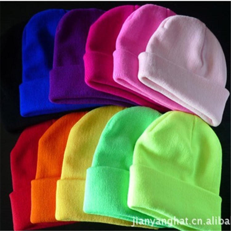 Amazon Candy Color Knitted Hat Men&#039;s Lady Couple European and American Autumn and Winter Woolen Hat Hip Hop Sleeve Cap Customized