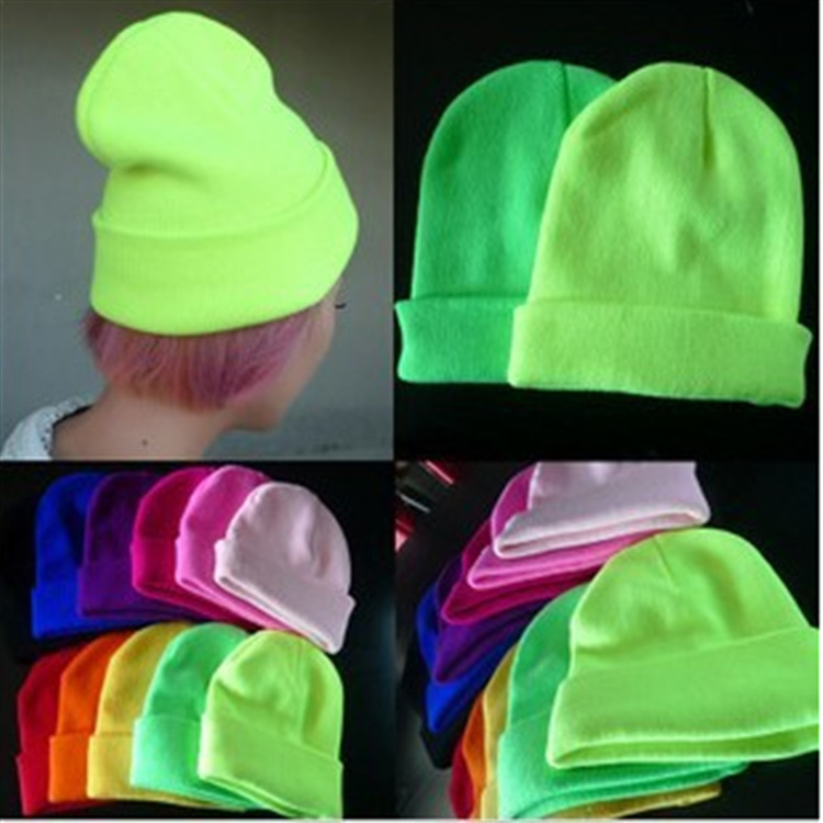 Amazon Candy Color Knitted Hat Men&#039;s Lady Couple European and American Autumn and Winter Woolen Hat Hip Hop Sleeve Cap Customized