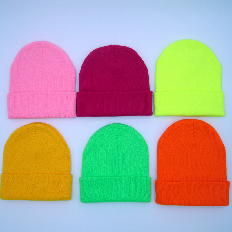 Amazon Candy Color Knitted Hat Men&#039;s Lady Couple European and American Autumn and Winter Woolen Hat Hip Hop Sleeve Cap Customized