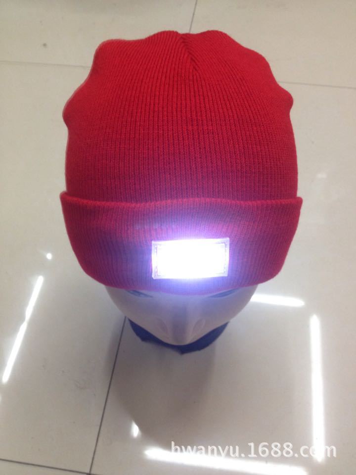 Factory Direct Sales 5led Light Emitting Knitted Hat Sunny Theory Warm Woolen Hat Mountaineering Camping Pullover Night for Hat Knitting