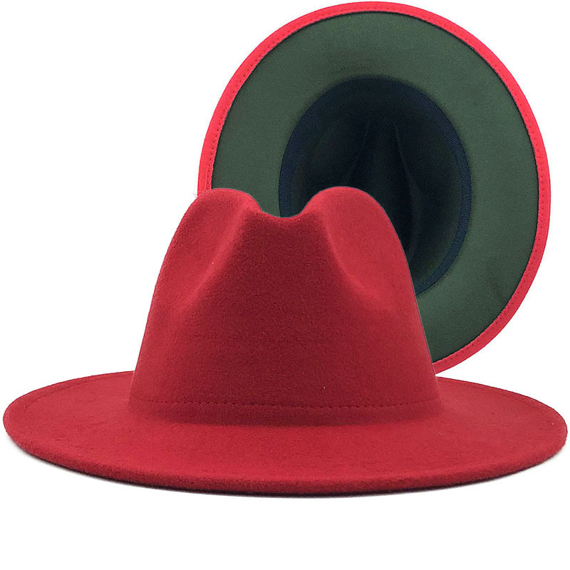 New 42 Color Hot Selling Woolen Hat New Style Outer Camel inside Red Hat Ethnic Style Jazz Hat Cashmere Felt Cap