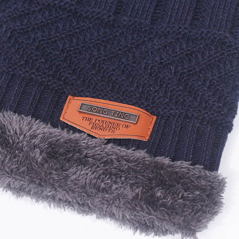 165G Men and Women Winter Hat Winter Outdoors Cycling Skiing plus Velvet Warm Woolen Hat Scarf Set Factory Direct Sales