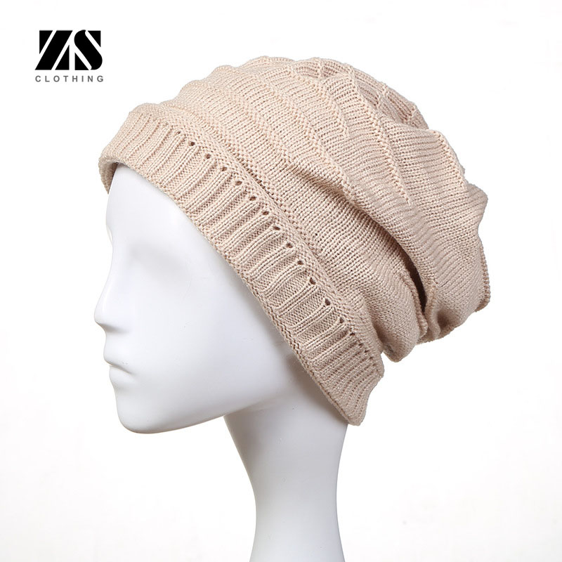 Slouchy Beanie Unisex Cuff Knit Hat Men Autumn Woolen Hat Sk