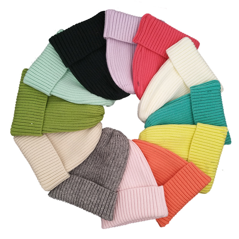Internet Celebrity Chic Korean Style Yuppie Hat Solid Color Woolen Hat Men&#039;s and Women&#039;s Autumn and Winter Students Ins Knitted Warm Baby&#039;s Knit Hat