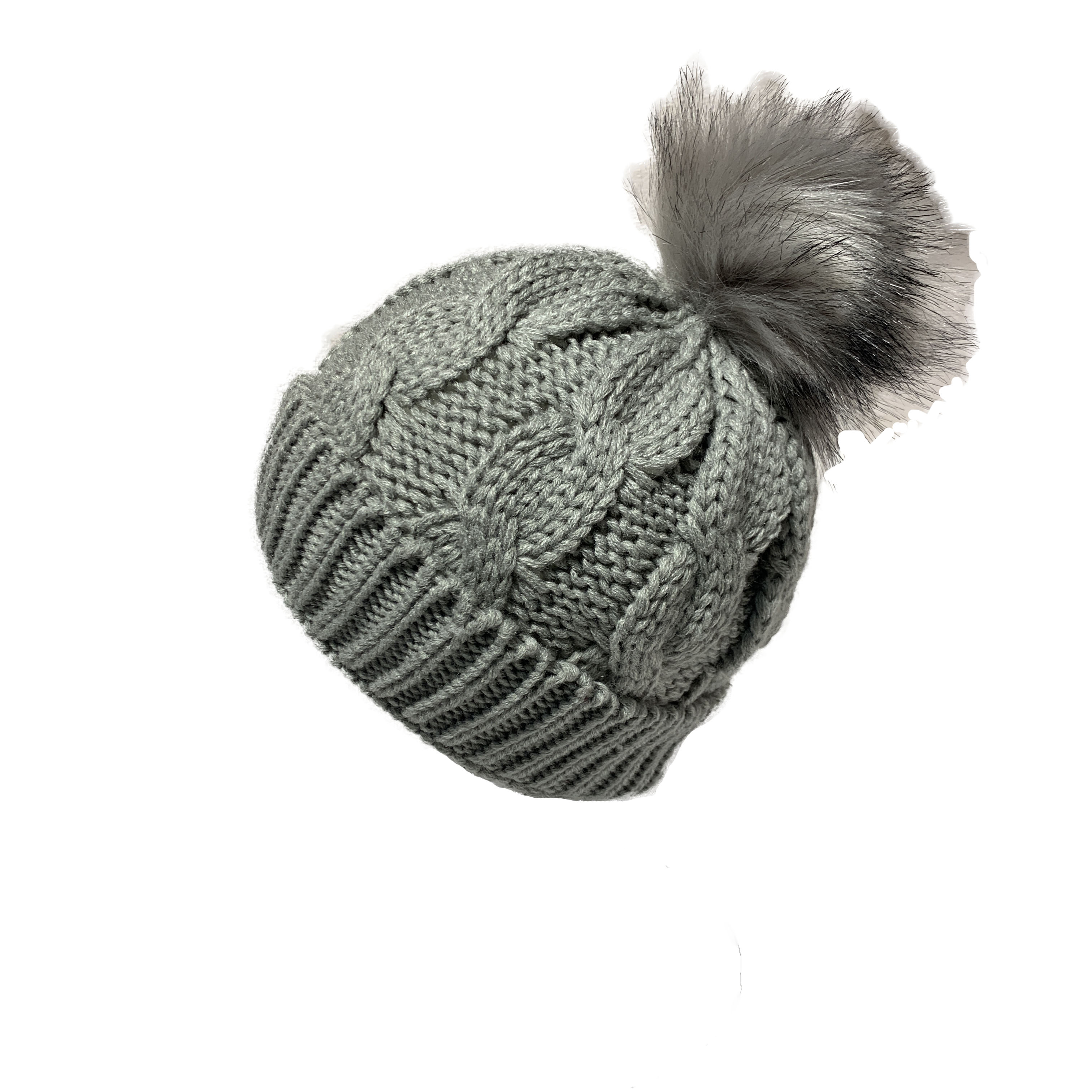 Children&#039;s Twist Knitted Woolen Cap Fur Ball Scarf Set Winter Fleece Lined Padded Warm Keeping Spot Supply