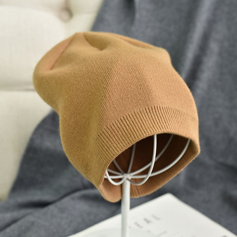 Wool Plush Knitted Hat Solid Color Thin and All-Matching Wool Hat Men and Women Casual Fur cap